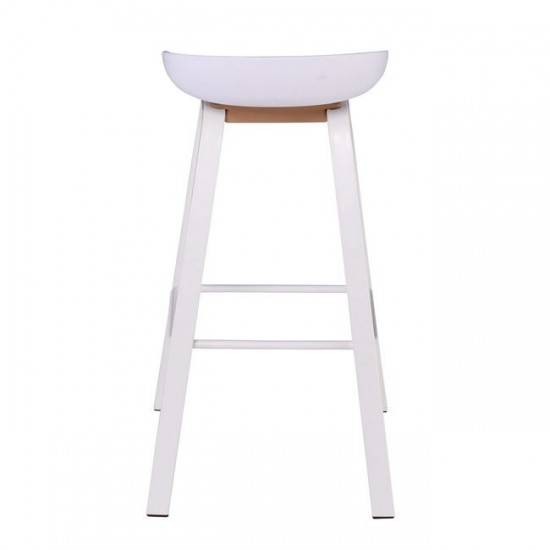 PENT Σκαμπό Bar, Μέταλλο Βαφή Άσπρο, PP Άσπρο 49x52x72/84cm