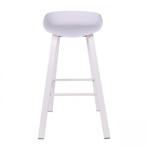 PENT Σκαμπό Bar, Μέταλλο Βαφή Άσπρο, PP Άσπρο 49x52x72/84cm 