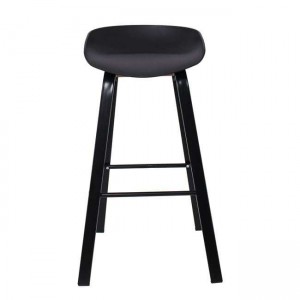 PENT Σκαμπό Bar, Μέταλλο Βαφή Μαύρο, PP Μαύρο 49x52x72/84cm