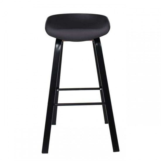 PENT Σκαμπό Bar, Μέταλλο Βαφή Μαύρο, PP Μαύρο 49x52x72/84cm