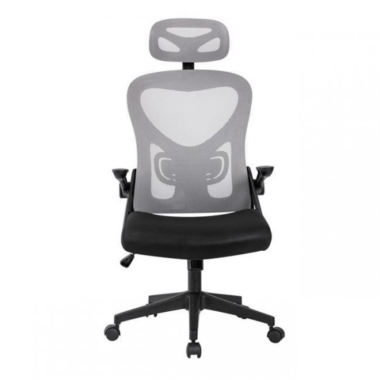 BF3050 Πολυθρόνα Γραφείου- Διευθυντή, Mesh Μαύρο-Γκρι, Μπράτσα up-down 63x63x118/128cm