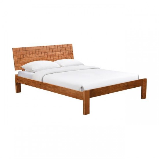 CAPITAL Κρεβάτι Διπλό, για Στρώμα 160x200cm, Ακακία Φυσικό