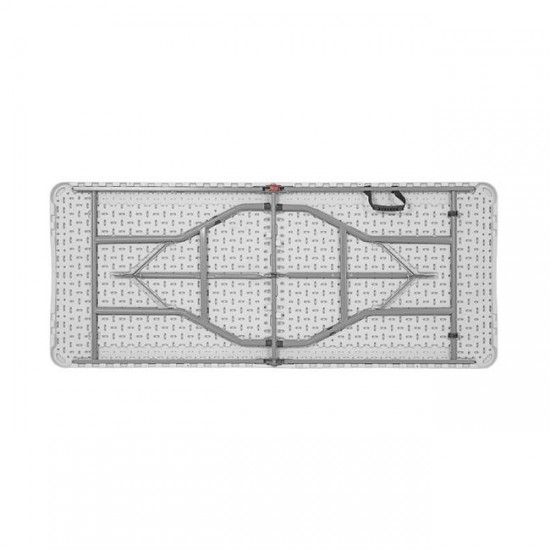 BLOW Τραπέζι Συνεδρίου - Catering Πτυσσόμενο (Βαλίτσα), HDPE Άσπρο, Μέταλλο Βαφή Γκρι 180x75x74cm