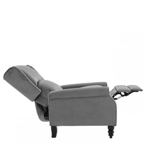 SIMPLE Relax Πολυθρόνα Μπερζέρα Σαλονιού, Καθιστικού, Ύφασμα Velure Γκρι 72x84x97cm