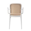 FLORENCE Πολυθρόνα PP Άσπρο, PP Rattan Μπεζ, Στοιβαζόμενη 54x54x84cm