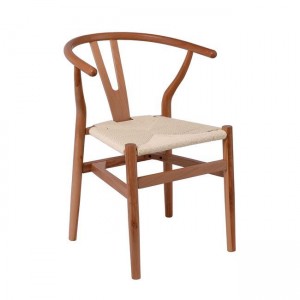 LIMA Καρέκλα Στοιβαζόμενη, Ξύλο Απόχρωση Καρυδί, Κάθισμα Paper Rope Φυσικό 56x55x76cm