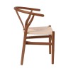 LIMA Καρέκλα Στοιβαζόμενη, Ξύλο Απόχρωση Καρυδί, Κάθισμα Paper Rope Φυσικό 56x55x76cm