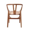 LIMA Καρέκλα Στοιβαζόμενη, Ξύλο Απόχρωση Καρυδί, Κάθισμα Paper Rope Φυσικό 56x55x76cm