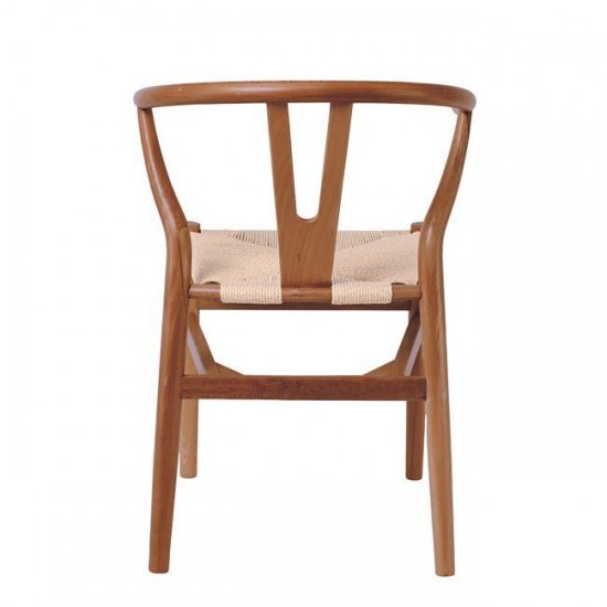 LIMA Καρέκλα Στοιβαζόμενη, Ξύλο Απόχρωση Καρυδί, Κάθισμα Paper Rope Φυσικό 56x55x76cm