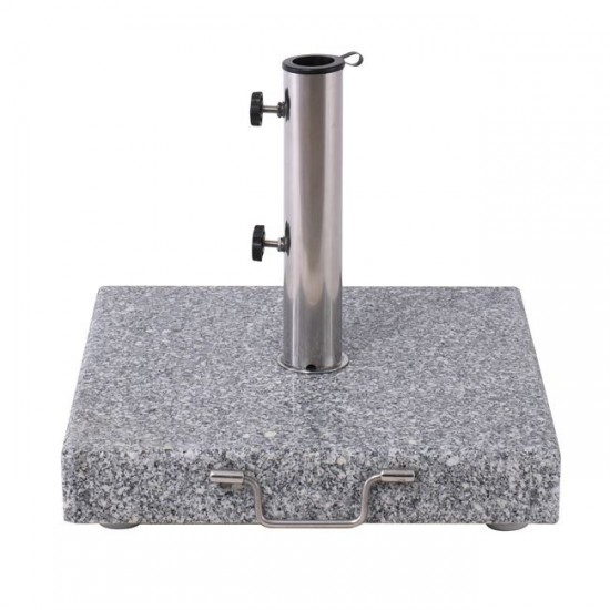 ΒΑΣΗ ομπρέλας τετράγωνη Γρανίτης/Inox με Τροχούς (40Kg) 45x45