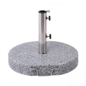 ΒΑΣΗ ομπρέλας στρογγυλή Γρανίτης/Inox με Τροχούς (40Kg) Φ50 