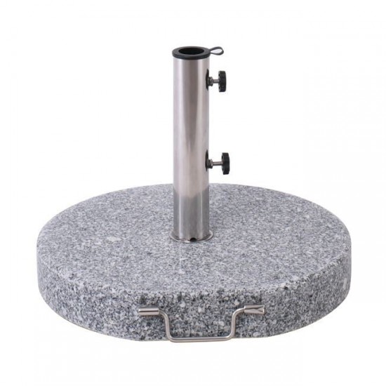 ΒΑΣΗ ομπρέλας στρογγυλή Γρανίτης/Inox με Τροχούς (40Kg) Φ50