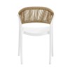 DONNA Πολυθρόνα Στοιβαζόμενη, PP-UV Άσπρο, Rope Wicker Φυσικό 56x54x81cm