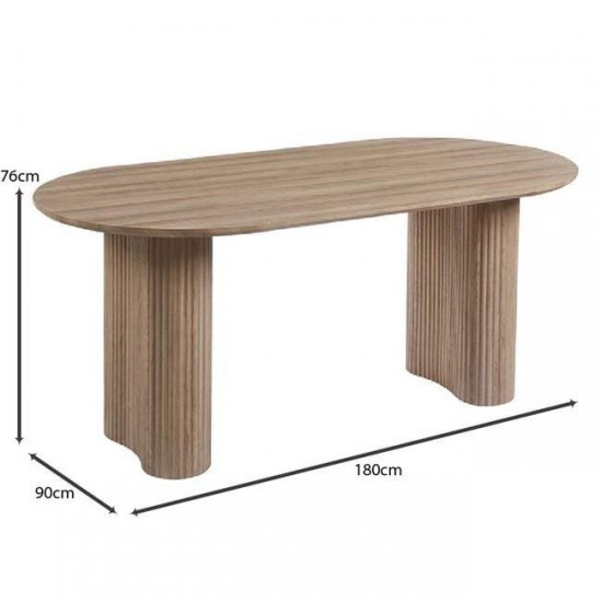 DIAZ Τραπέζι Τραπεζαρίας, ΜDF Απόχρωση Sonoma 180x90x76cm