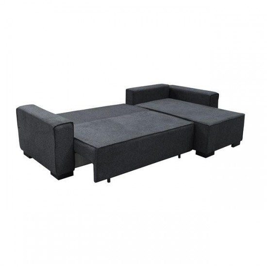 LONDON Καναπές - Κρεβάτι Αριστερή Γωνία, Ύφασμα Ανθρακί 271x158x90cm