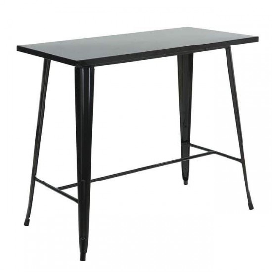 RELIX Τραπέζι Bar Μέταλλο Βαφή Μαύρο 120x60x103cm