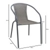 BALENO-W Πολυθρόνα Στοιβαζόμενη, Μέταλλο Βαφή Ανθρακί, Wicker Mixed Grey 52x60x72cm