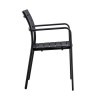 SAGA Πολυθρόνα Στοιβαζόμενη, Μέταλλο Βαφή Μαύρο, PP-UV Μαύρο 56x57x84cm