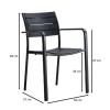 SAGA Πολυθρόνα Στοιβαζόμενη, Μέταλλο Βαφή Μαύρο, PP-UV Μαύρο 56x57x84cm