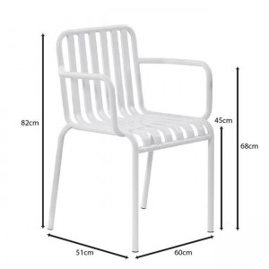 MODIAL Πολυθρόνα Μέταλλο Βαφή Άσπρο 60x51x82cm