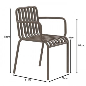 MODIAL Πολυθρόνα Μέταλλο Βαφή Cappuccino 60x51x82cm
