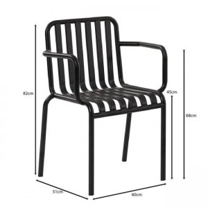 MODIAL Πολυθρόνα Μέταλλο Βαφή Μαύρο 58x42x80cm