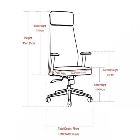 BF8800 Πολυθρόνα Γραφείου Διευθυντή, Pu Cappuccino, Βάση 63x75x115/121cm