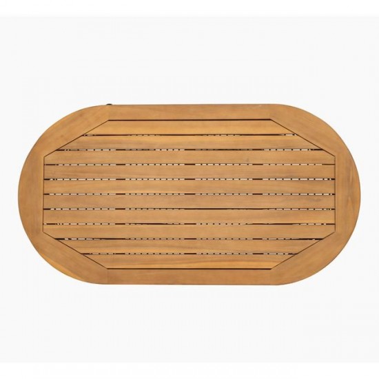 MARK Set Σαλόνι Κήπου 4 τεμαχίων Acacia Φυσικό, Rope Wicker Μαύρο, Μαξιλάρια Μπεζ