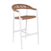 MADY Σκαμπό Bar, ALU Άσπρο, Rope Wicker Φυσικό 56x58x105cm