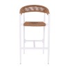 MADY Σκαμπό Bar, ALU Άσπρο, Rope Wicker Φυσικό 56x58x105cm