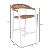 MADY Σκαμπό Bar, ALU Άσπρο, Rope Wicker Φυσικό 56x58x105cm