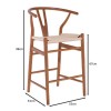 LIMA Σκαμπό BAR, Ξύλο Οξιά, Καρυδί, Κάθισμα Paper Rope Φυσικό (ύψος καθ.67cm) 55x53x67/98cm