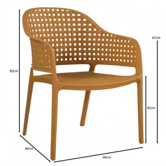 MALAGA Set Σαλόνι Κήπου 4τεμ, PP-UV Κροκί