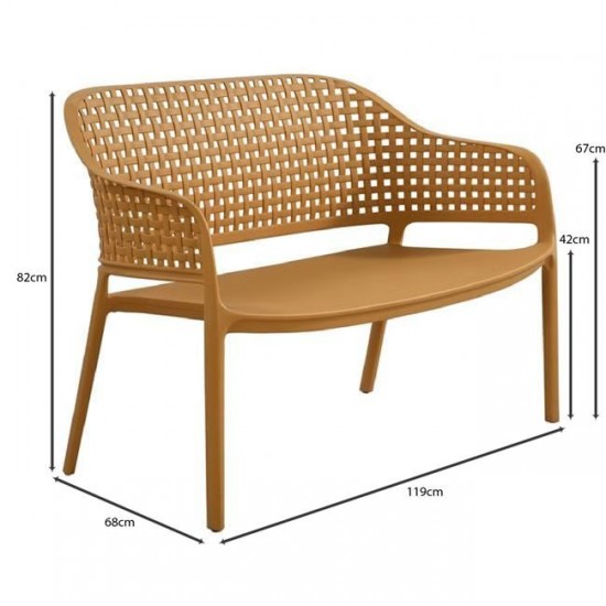 MALAGA Set Σαλόνι Κήπου 4τεμ, PP-UV Κροκί