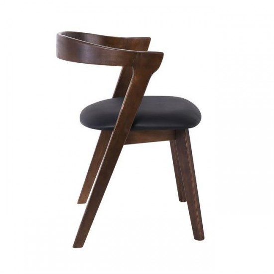 SANDRA Καρέκλα Τραπεζαρίας, Απόχρωση Καρυδί, Pu Μαύρο 52x56x76cm