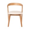 SANDRA Καρέκλα Τραπεζαρίας, Απόχρωση Φυσικό, Pu Εκρού 52x56x76cm
