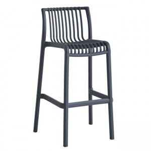MODENA Σκαμπό Bar Στοιβαζόμενο PP-UV Protection Ανθρακί 50x50x76/100cm