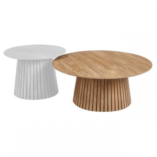 RIM-II Τραπεζάκι Σαλονιού-Καθιστικού, ΜDF Απόχρωση Φυσικό Φ90xH.38cm