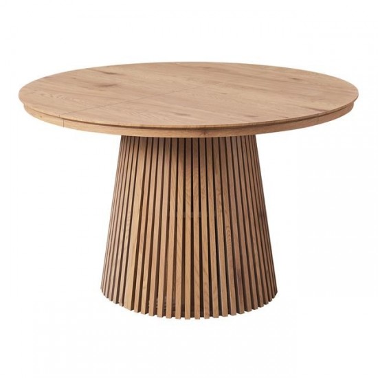RIM-II Τραπέζι Τραπεζαρίας - Επεκτεινόμενη Ροτόντα, ΜDF Απόχρωση Καρυδί  Φ120+80cm H.75cm