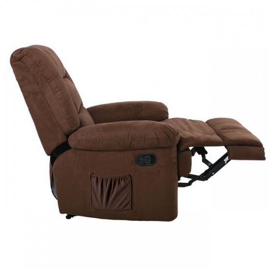 JULIA Massage Πολυθρόνα Relax Σαλονιού - Καθιστικού, Ύφασμα Καφέ 93x90x100cm