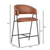 ALFRED Σκαμπό BAR Μέταλλο Βαφή Μαύρο, PU Camel 60x56x66/96cm