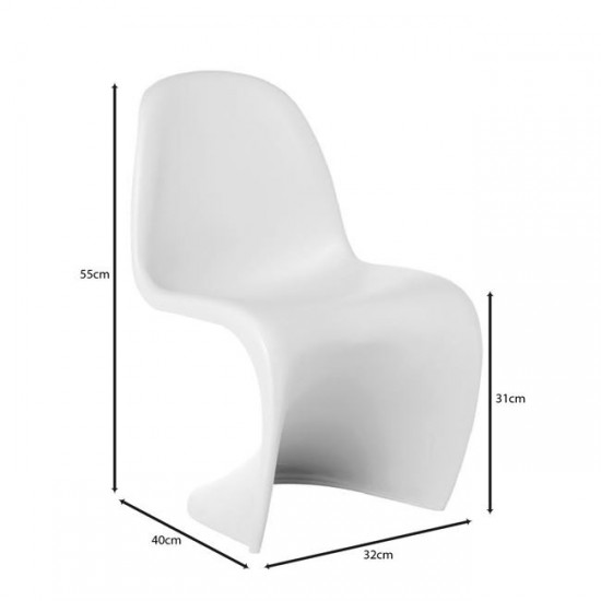 BLEND Kid Καρέκλα, PP Άσπρο 32x40x55cm