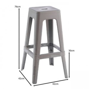 RELIX PP Σκαμπό BAR Στοιβαζόμενο, PP Απόχρωση Sand Beige 42x42x76cm