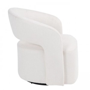 CUBA Πολυθρόνα-Περιστρεφόμενη, Σαλονιού - Καθιστικού, Teddy Ύφασμα Άσπρο 75x70x72cm