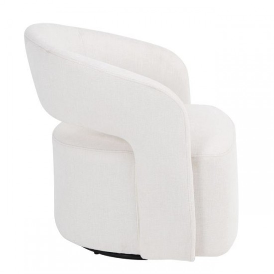 CUBA Πολυθρόνα-Περιστρεφόμενη, Σαλονιού - Καθιστικού, Teddy Ύφασμα Άσπρο 75x70x72cm