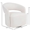 CUBA Πολυθρόνα-Περιστρεφόμενη, Σαλονιού - Καθιστικού, Teddy Ύφασμα Άσπρο 75x70x72cm
