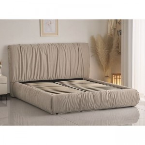 TOKYO Κρεβάτι Διπλό, για Στρώμα 160x200cm, Ύφασμα Μπεζ