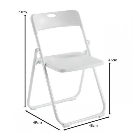 WENDY Καρέκλα Πτυσσόμενη, Μέταλλο Βαφή Άσπρο, PP Απόχρωση Άσπρο 48x49x76cm