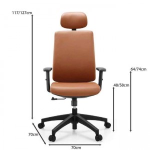 BF8200 Πολυθρόνα Γραφείου Διευθυντή, Pu Camel 70x70x117/127cm