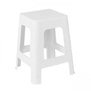 SQUARE Σκαμπό Βοηθητικό Κήπου- Μπάνιου Στοιβαζόμενο, PP Απόχρωση Άσπρο 36x36x45cm